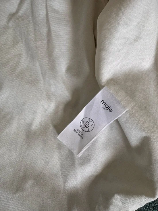 Maje White Cropped Crochet-Textured Button Jacket BNWOT - Picture 6 of 8